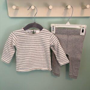 Zara Striped Gray and White Set